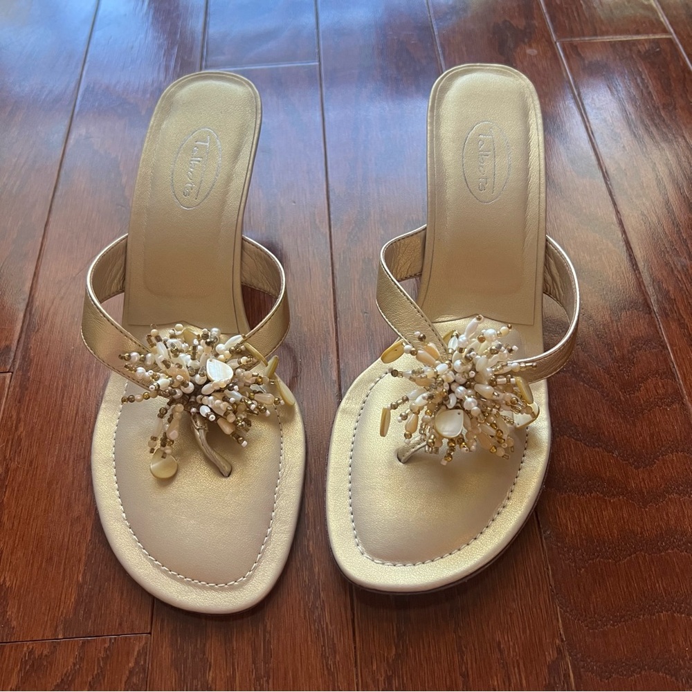 Talbot’s Women's Gold Embellished Sandals